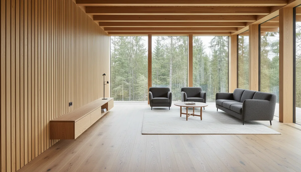 Intérieur de maison en bois : aménagement, essences et prix au m² en 2026