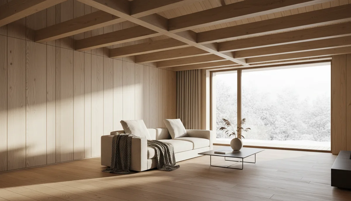 Intérieur maison en bois : styles, matériaux et prix au m² en 2026